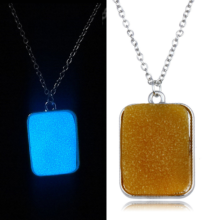 New geometric square letter light luxury niche design sense multicolor luminous necklacepicture3