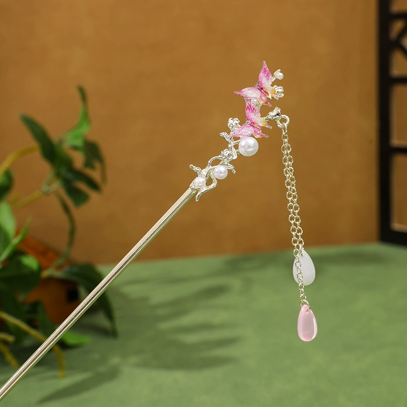 Chinese hairpin, hairgrip with tassels, hair accessory, Chinese style, high-quality style, simple and elegant design, wholesale