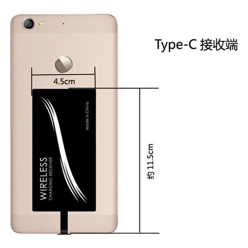 Tipo-c cristal K9 cargador inalámbrico de teléfono móvil para Huawei OPPO vivos pegatina trasera recibir parche de bobina