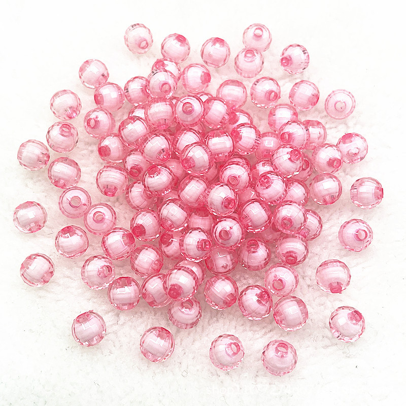 50 pcs/paquete 8mm material de cuentas de bricolaje hecho a mano para niños 96 lados superficie de corte acrílico cuentas de tierra cuentas sueltas