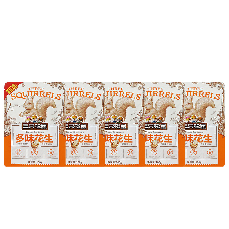 三只松鼠多味花生100g/袋解馋休闲小吃下酒菜办公室零食