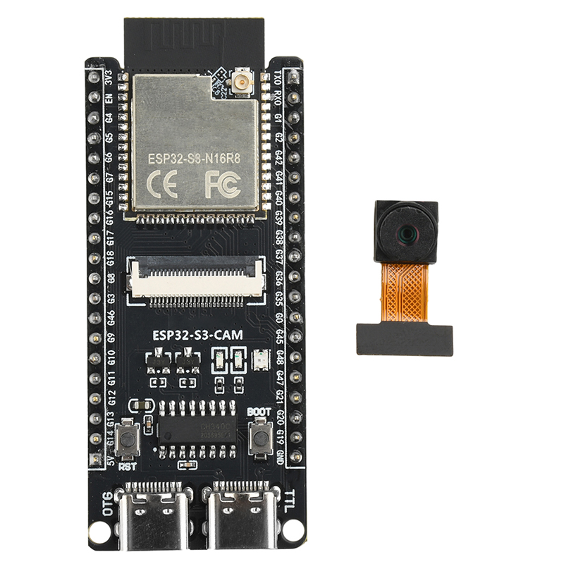 llESP32-S3-CAM开发板WIFI蓝牙核心板摄像头模块CH340 双TYPE-C接