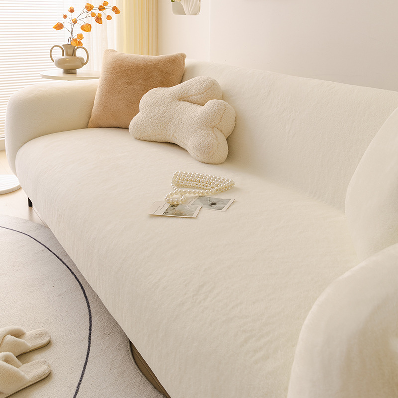 Couch de sofá de aire crema para una sola persona cubierta de cubierta completa cubierta de sofá de alta calidad en un solo color grueso cubierta de sofá elástica cubierta de sofá