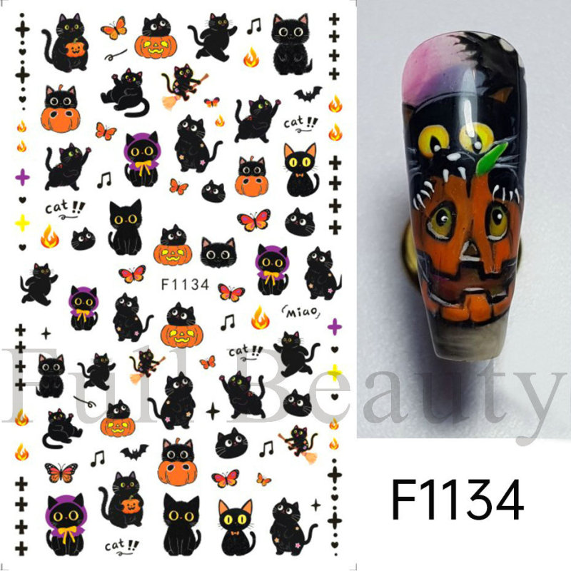 クロスボーダー新しいネイルアートステッカー ins ヨーロッパとアメリカのハロウィン発光漫画ゴーストカボチャコウモリ粘着ネイルステッカー|undefined