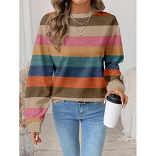 O 32837 Striped print women's hoodie ����ӡ��Ů���¿羳