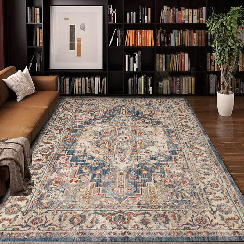 Vintage-Teppich im nordischen Boho-Retro-Ethno-Stil für Wohnzimmer, türkisch-persisch, fleckenabweisend und strapazierfähig, florales Design, geeignet_voghion.com