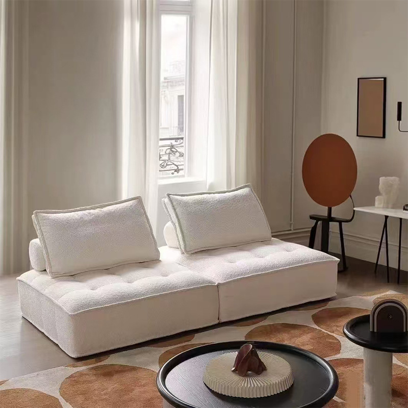Piedmont sofá de compresión sala de estar 2025 apartamento pequeño módulo de tres plazas sofá de bloque de tofu doble de tela