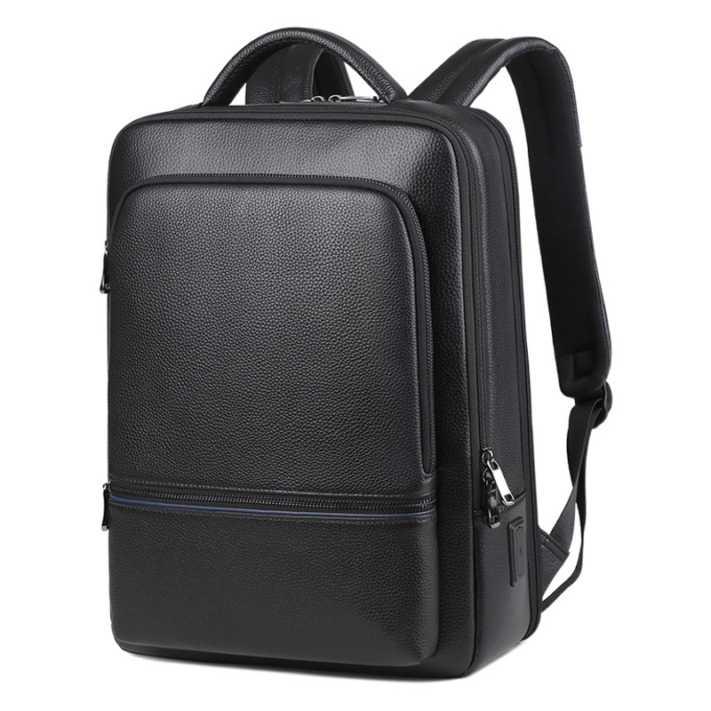 First-Layer Cowhide Laptop Bag 15.6inch Men's Business Backpack Travel Bag
