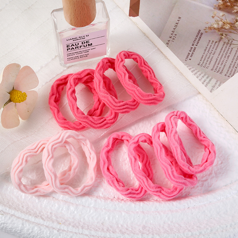 Explosiones clásicas super asequibles 10 colores anillo de cabello grueso de alta elasticidad sin costuras toalla jacquard anillo de goma cubierta de cuero
