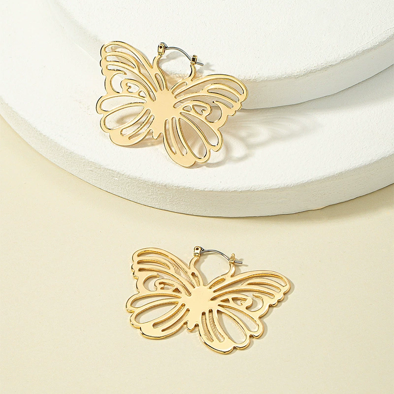 Summer brand fashionable metal trend earrings, European style, 2022, simple and elegant design