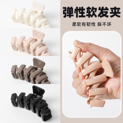 跨境硅胶鲨鱼夹发卡柔软防撞保护后脑夹头发防摔耐用夹子波浪抓夹
