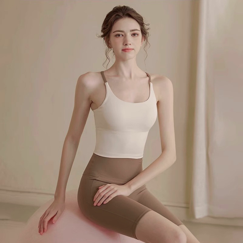 Women's Sports Bra Spring and Summer Beautiful Back All-In-One Fitness Bra Push-Up Shock-Proof Breast-Retracting Yoga Wear Vest Sling