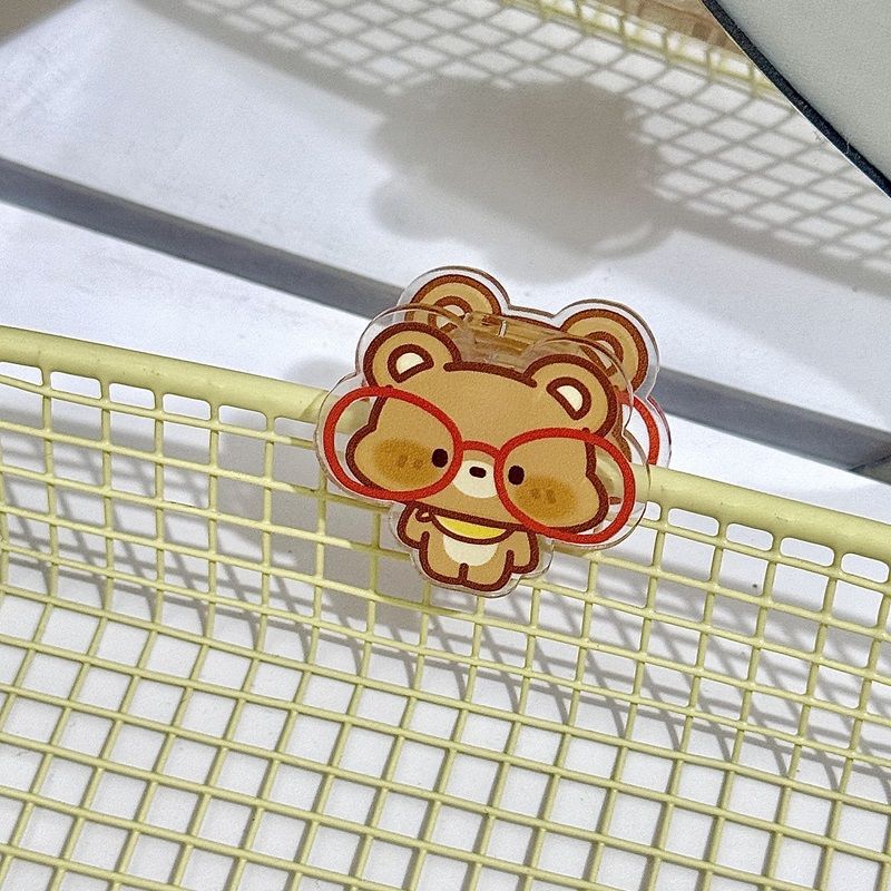 メガネ小動物ノートホルダー漫画インスタイル高価値両面クリップアクリルPPクリップ収納クリップテスト用紙クリップ|undefined