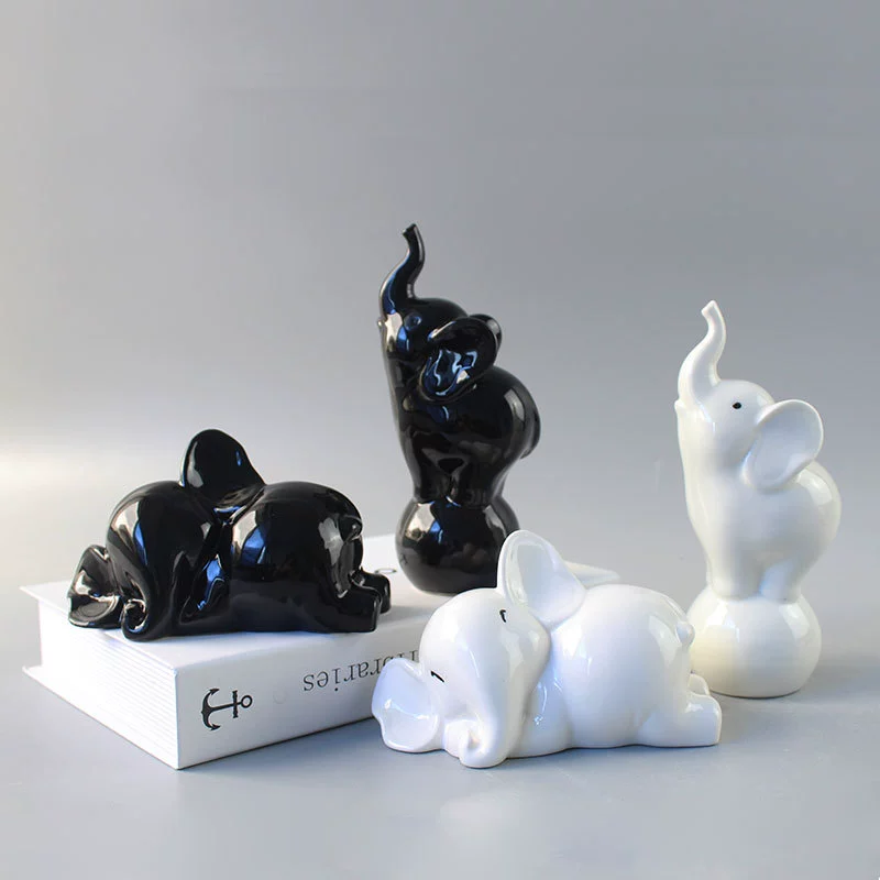 Современное минималистское керамическое украшение слона гостиная мягкое украшение домашнего офиса Креативные украшения для животных ремесла