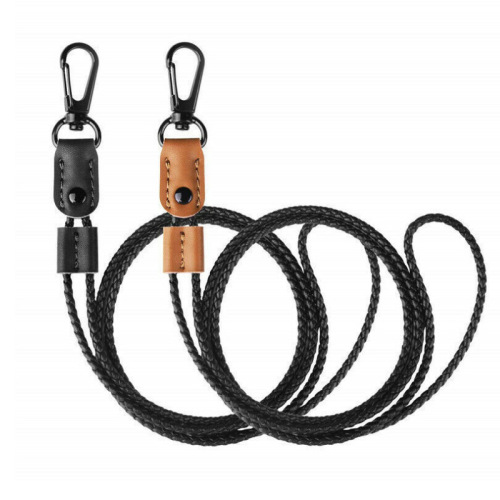 Cross-border office business document lanyard of the same style, work permit lanyard, PU leather adjustable portable mobile phone rope buckle