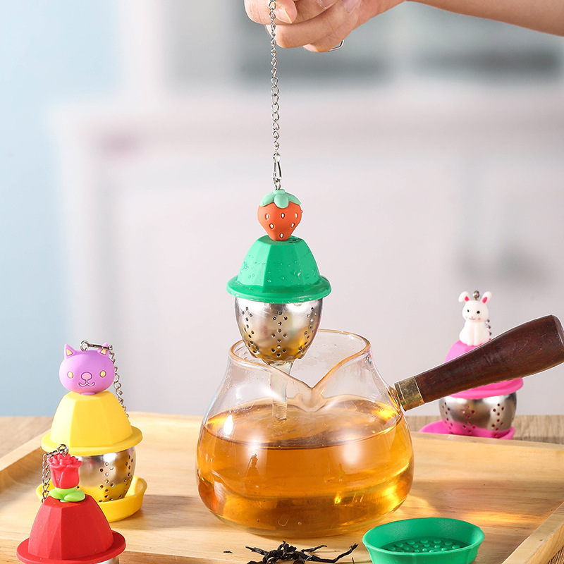 Creative stainless steel tea infuser, 30 stainless steel silicone tea balls tea infuser office tea brewing tool tea leaf filter