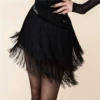 ★Black fringed skirt