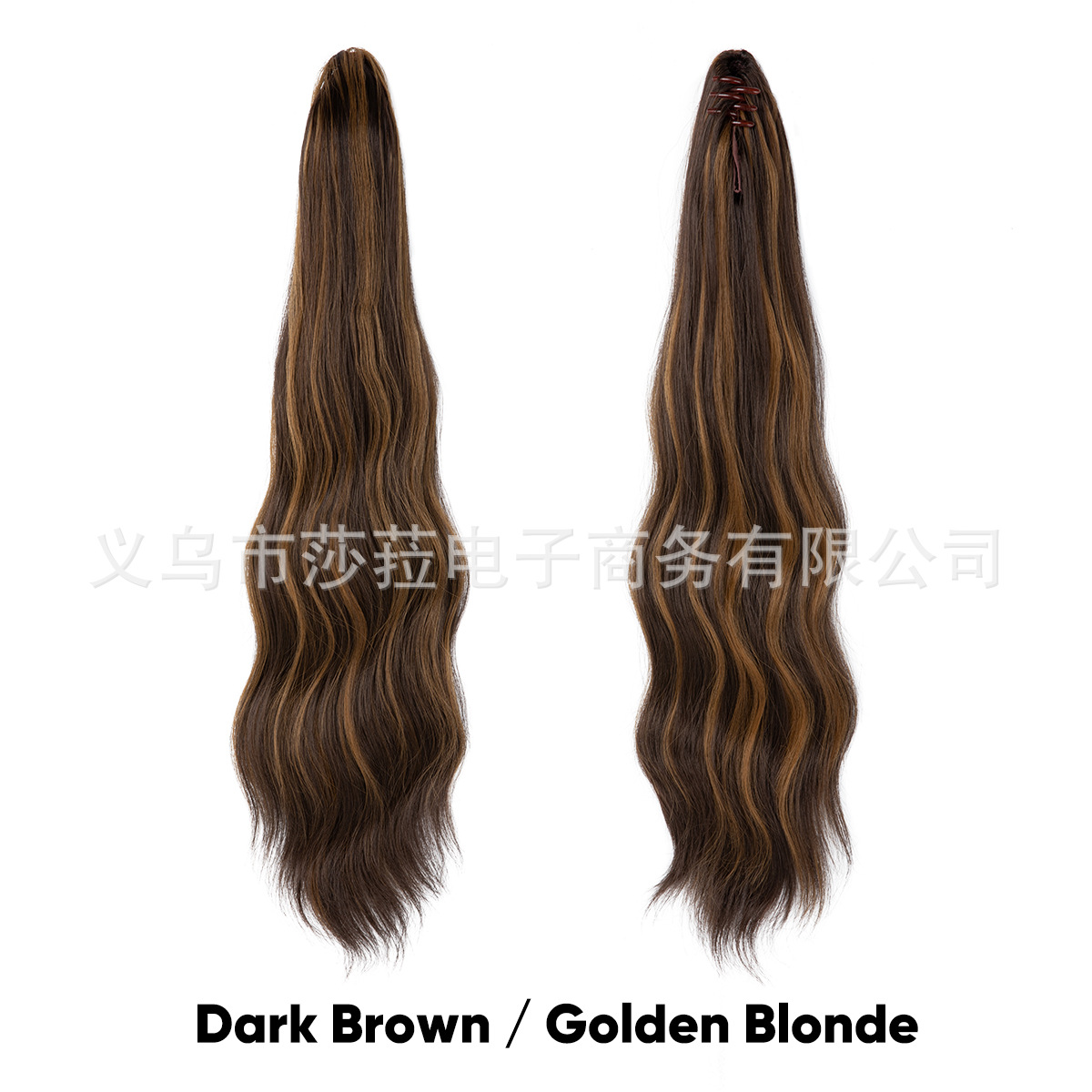 Pelucas de cola de caballo estilo europeo y americano para mujer, cabello sintético largo y rizado, cola de caballo alta con clip de garra naturalmente esponjosa, directamente del fabricante.