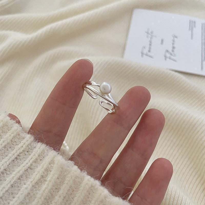 S925纯银素圈戒指女简约小众轻奢高级感ins风不掉色开口指环批发|undefined