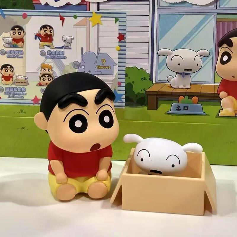 小新小白的日常系列盲盒批发蜡笔小新玩偶公仔桌面摆件周边手办女|undefined