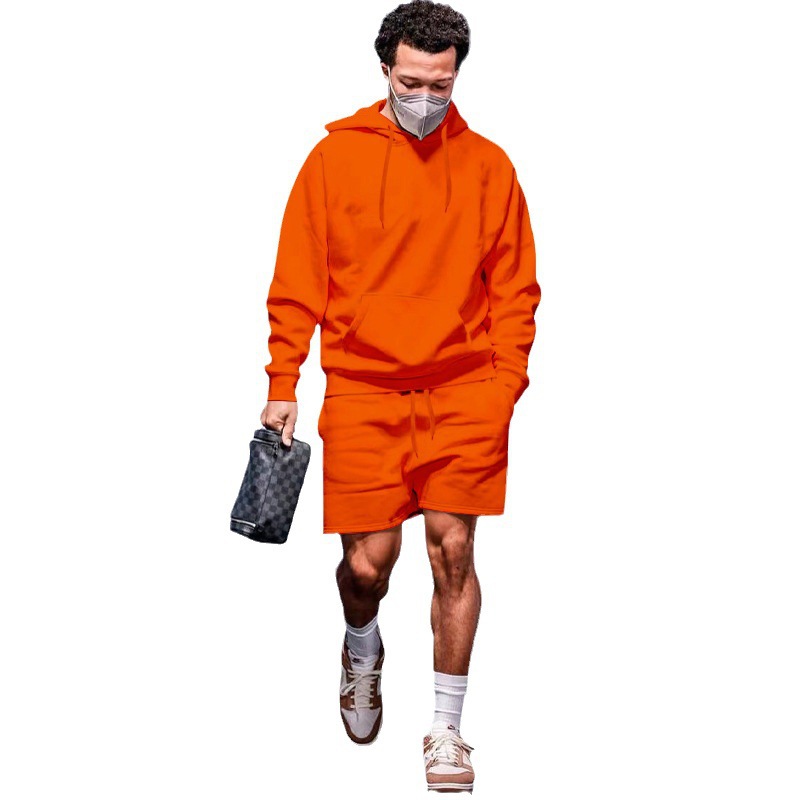 Transfronterizo 2023 Amazon Otoño e Invierno nuevos hombres sueltos traje con capucha casual todo-juego fleece forrado pareja traje hombres