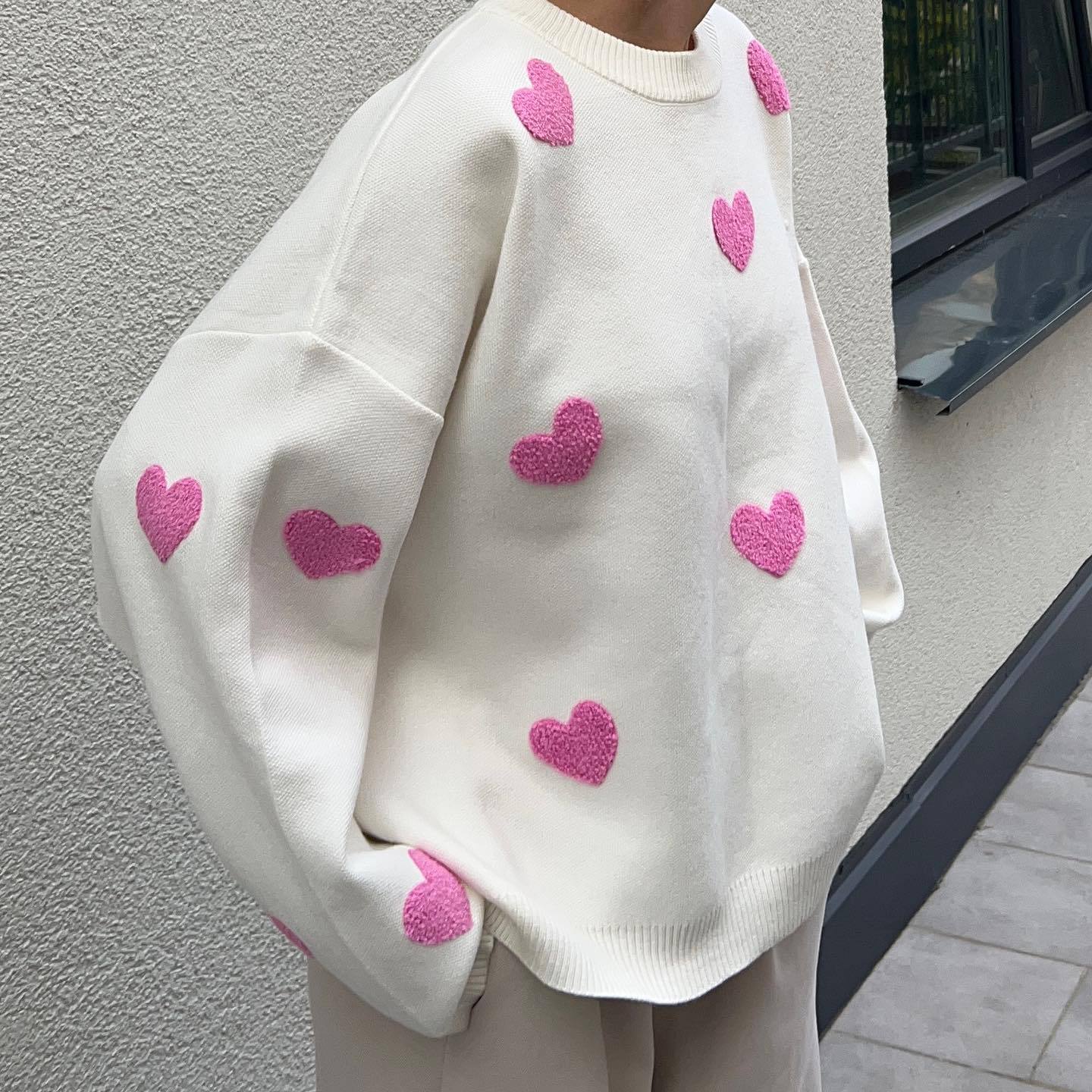 Women's Sweater Long Sleeve Sweaters & Cardigans Embroidery Streetwear Heart Shape Bow Knot display picture 1