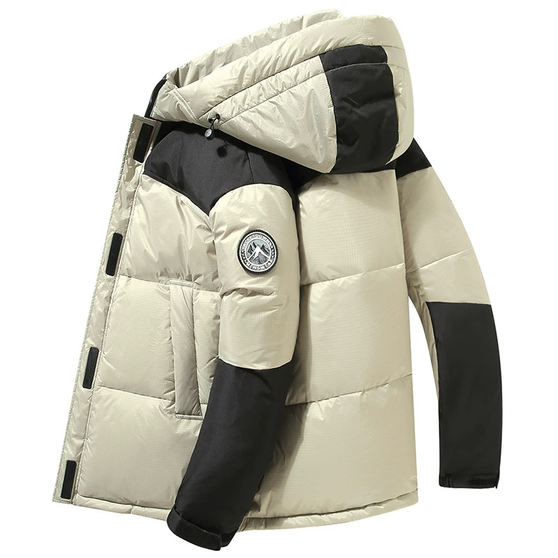 2023 новый зимний шить контрастный цвет пара пуховиков Мужская и женская пара свободная Толстая теплая спортивная куртка Мода
