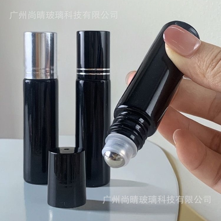 En stock 10ml botella de aceite esencial cuentas botella vacía cosméticos portátil esmerilado medicina aceite bola cabeza de bola de acero