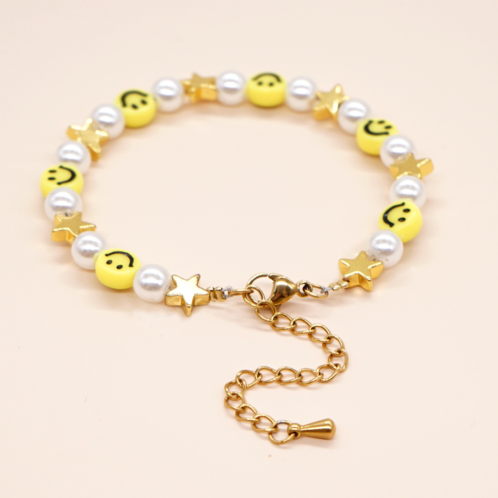 1 Piece Bohemian Letter Heart Shape Smiley Face Beaded Womenu0027S Bracelets