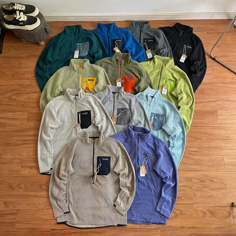 Pata Outdoor Ba@Ta R1 Warm Stand-Up Collar Half-Zip Fleece Inner Layer Pullover Sweatshirt for Men and Women