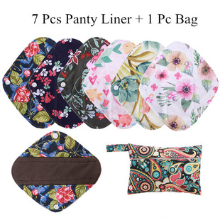 7+1 Panty Liner Sets Reusable Waterproof Bamboo Fiber Underwear Sets