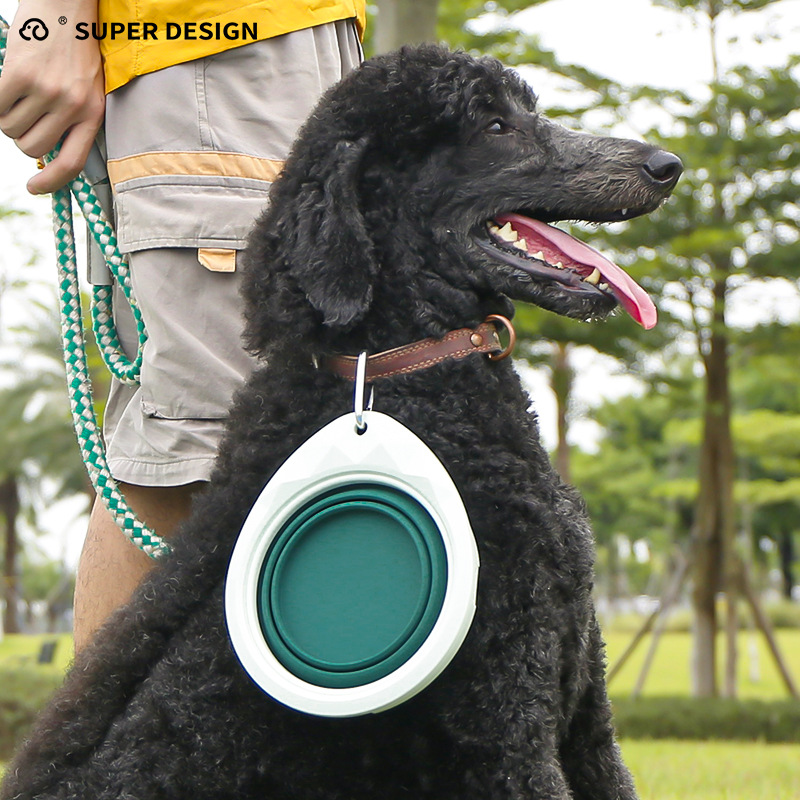 休普宠物外出折叠碗便携狗狗饮水器户外喂水器折叠狗碗硅胶折叠碗