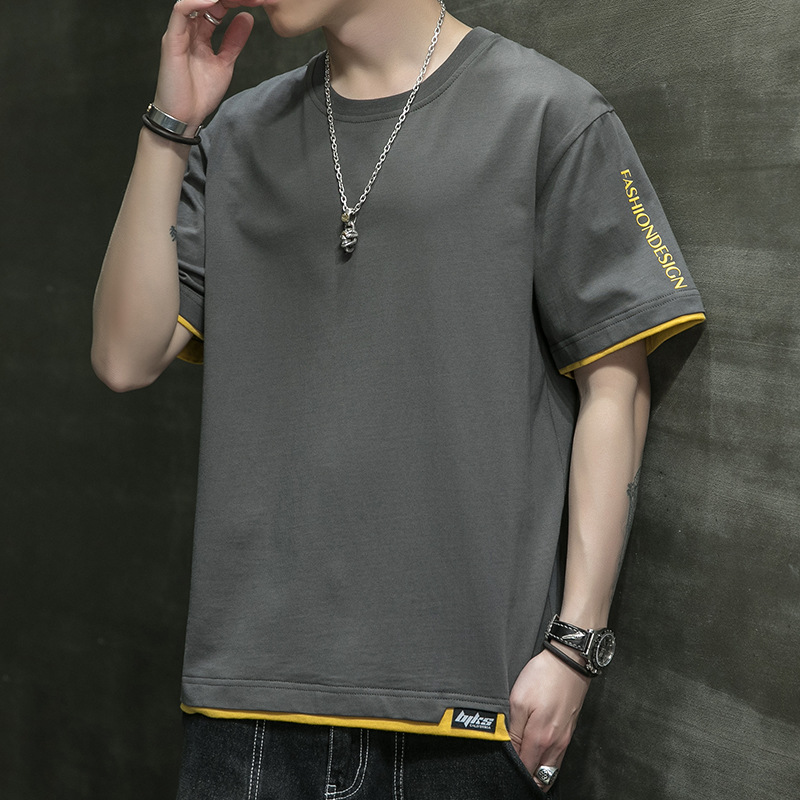 M - 8XL gran algodón hombre de manga corta camiseta de moda de verano deportiva casual de media manga camiseta de comercio exterior
