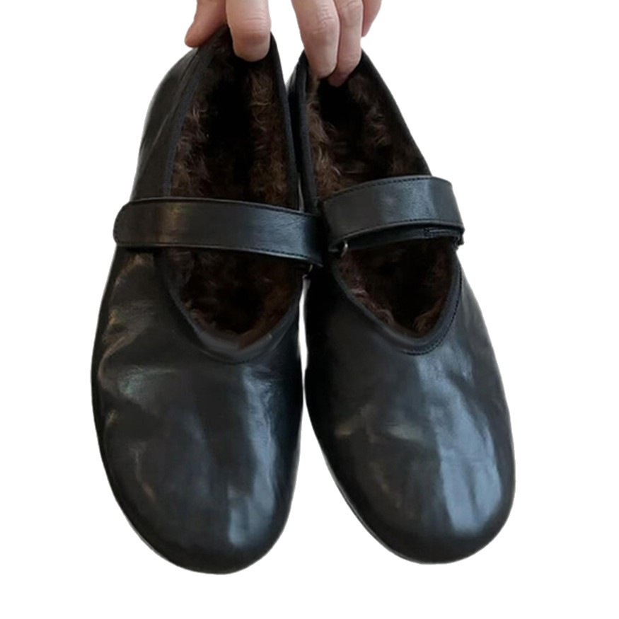 Soft Leather Mary Jane Shoes For Women With Comfortable Strap_voghion.com