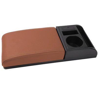 raised pad – Armrest box - super-fiber-leather-universal-cover-face-black-brown-cover