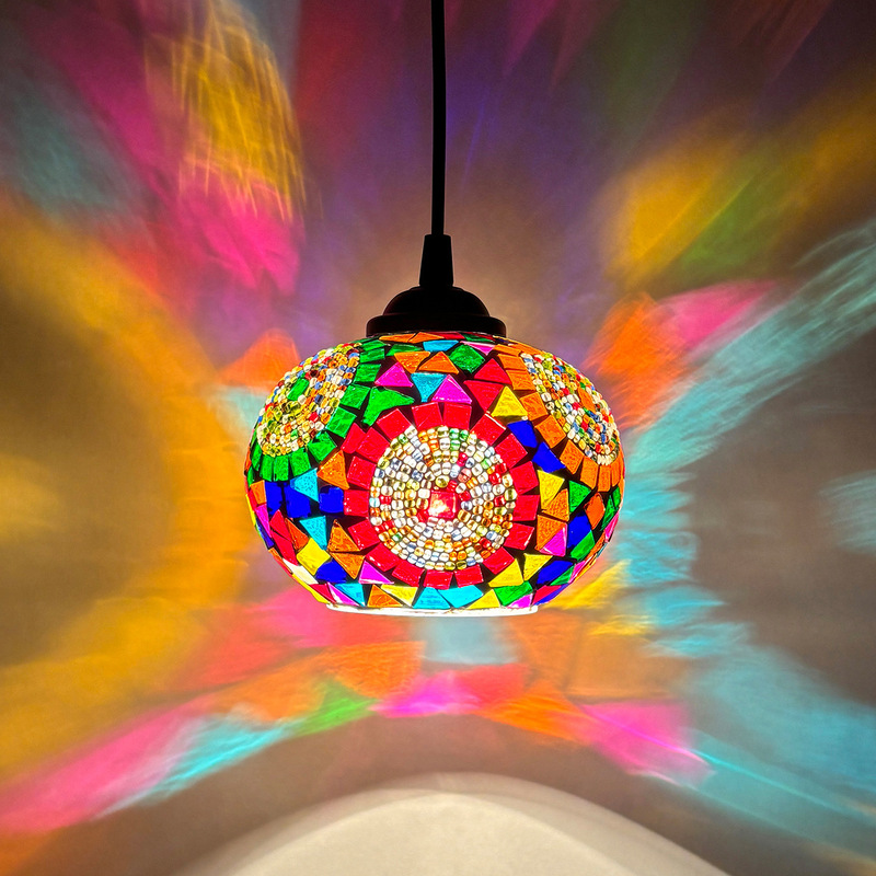 Bohemian Bedroom Bedside Lamp European Style Balcony Lamp Bar Table Chandelier Mosaic Bar Small Chandelier