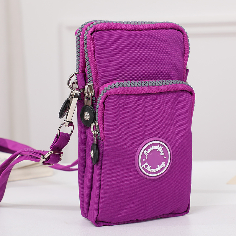 Bolsa de mensajero de mano de suministro directo de fábrica al por mayor, bolsa de teléfono móvil de pantalla grande, monedero, bolso de muñeca con cuello colgante, mini vertical para correr