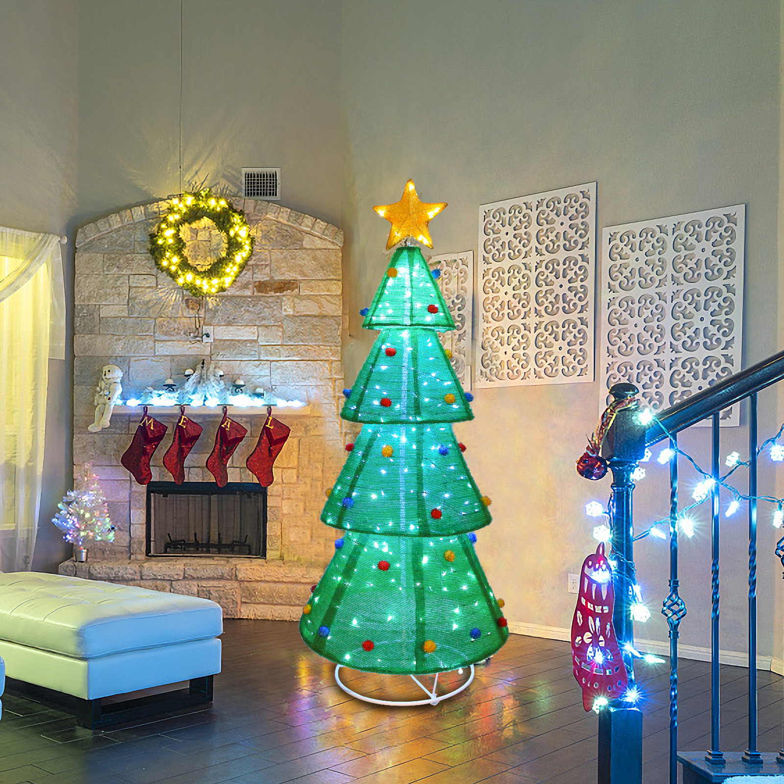 1m8 크리스마스 트리 [기본 미국 표준 변압기]