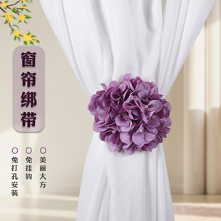 Cross-border new curtain strap artificial flower window screen binding ribbon creative simple modern curtain clip accessories
