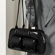 韩国女包2025新款复古学院风大容量休闲大学生上课通勤包单肩手提