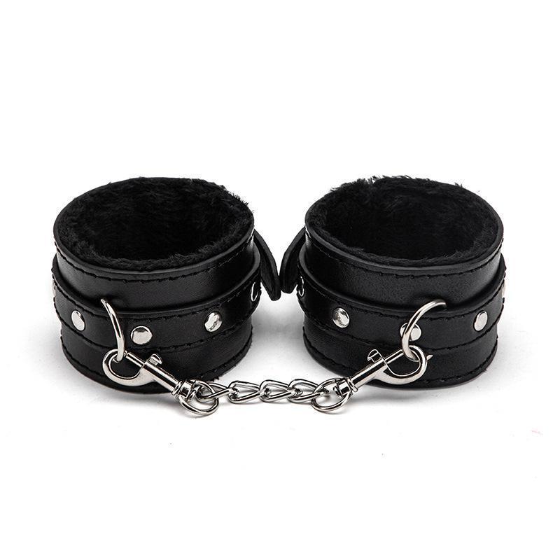Cereza esposas de azúcar SM conjunto de ataduras esposas de mujeres esclavitud hebilla cruzada de peluche 3 piezas conjunto para enseñar a mujeres adultos