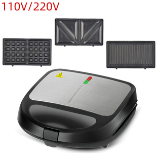 Cross-border 110V three-in-one sandwich machine breakfast machine double-sided heating multifunctional toast waffle stripe machine