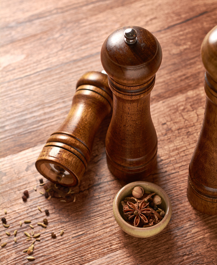 Oak Grinder Pepper Grinder Manual Pepper Grinder Multi-Purpose Spice Bottle Kitchen Tool