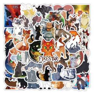 100 cartoon animal arriors Cats-stickers hand account notebook mobile phone shell decoration waterproof stickers