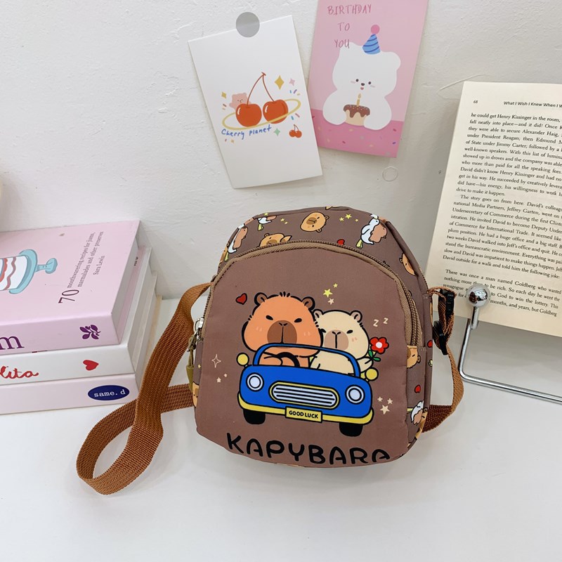 Caricatura lindas bolsas de hombro para niños y niñas Capibala impresión bolsas de mochila para niños ligeras para salir bolsas de niños