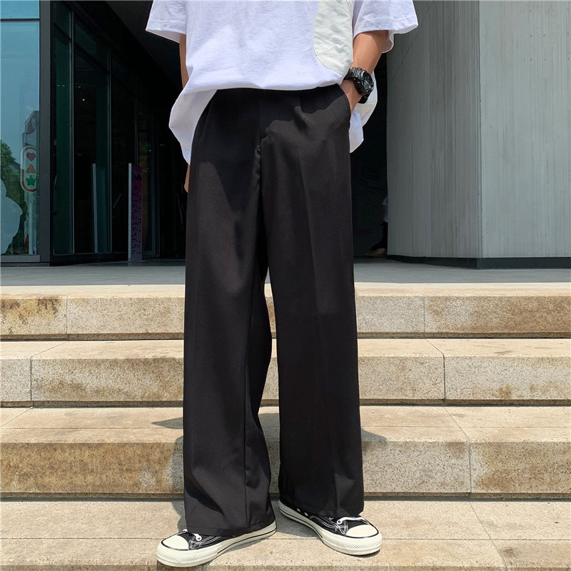 Harajuku-style draped trousers straight loose men's pants spring and autumn Korean-style trendy ins wide-leg suit trousers