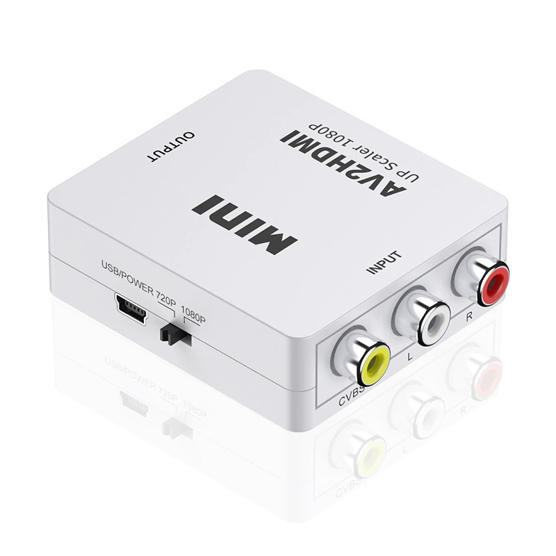 Граница по переходнику HDMI к AV маленький белый бокс серия HDMI/VGA/AV конвертер видео сигнала plug-in переходной кабель