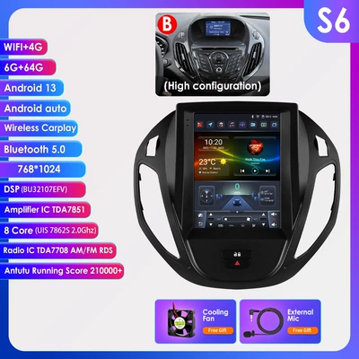 of Ford Tourneo, Vertical, DVD Navigation - model-b-664g-wifi4glte-version-7862-carplay-eight-core-97inch-suitable-for-13-21-ford-tourneo