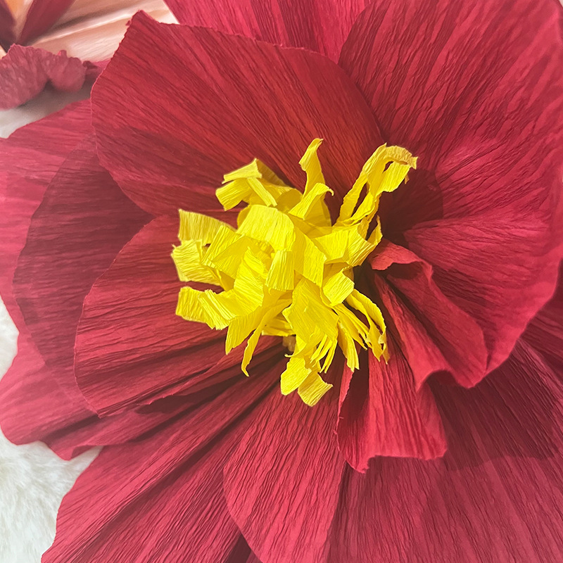 褶皱纸花立体皱纹纸花婚房装饰布置结婚床头卧室背景墙订婚庆用品|undefined