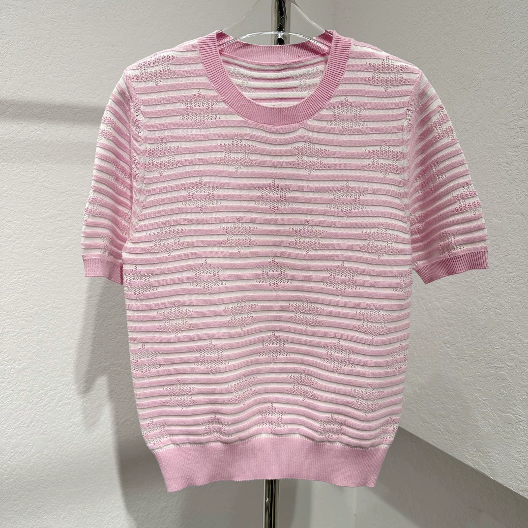 3101 новый сезон лапши с короткими рукавами весной и летом порошок с трикотажным круглым вырезом с короткими рукавами